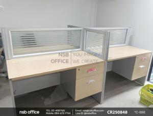 โต๊ะทำงาน 2 ลิ้นชักเสริมการใช้งานด้วยตู้เอกสารไม้