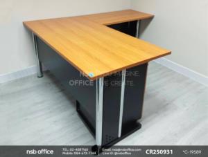 โต๊ะทำงานผู้บริหาร ตู้ 3 ลิ้นชักล้อเลื่อนเสริมการใช้งานด้วยตู้เก็บเอกสารสูง