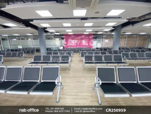 เก้าอี้นั่งคอยเหล็ก มีเบาะ แขนสามเหลี่ยม