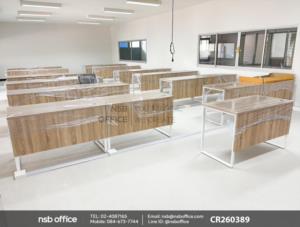 โต๊ะทำงานขาเหล็กเสริมด้วยฐานวางซีพียู CPU แบบแขวนใต้ใต๊ะ