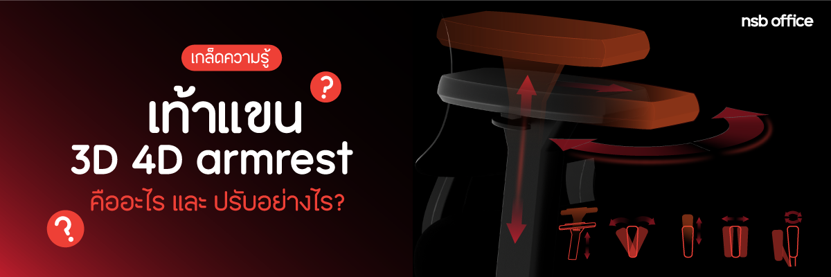 เท้าแขนปรับระดับ 3D 4D Armrest คืออะไร มีกี่แบบและปรับอย่างไร อธิบายละเอียด