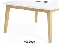 ชุดโต๊ะทำงาน ขาไม้จริง