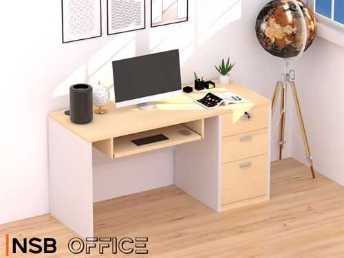 โต๊ะทำงาน โต๊ะคอมพิวเตอร์ 3 ไม้เมลามีนเกรดเอ ขาไม้ (เลือกรูปแบบการสลับสีได้ )