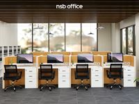 ชุดโต๊ะทำงาน ระบบพาร์ทิชั่น Worktop partition series (ตรงกลางร้อยสายไฟได้)