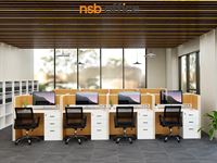 ชุดโต๊ะทำงาน ระบบพาร์ทิชั่น Worktop partition series (ตรงกลางร้อยสายไฟได้)