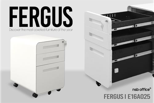 วางใต้โต๊ะได้อย่างลงตัว! ตู้เหล็ก 3 ลิ้นชักล้อเลื่อน รุ่น Fergus E16A025 🗄️l NSB OFFICE
