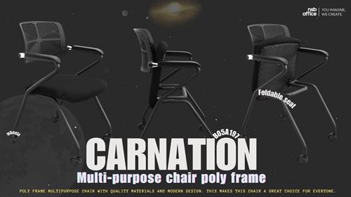 เก้าอี้อเนกประสงค์เฟรมโพลี่ล้อเลื่อน รุ่น B05A197 : Carnation (คาร์เนชัน)💫☄️ 