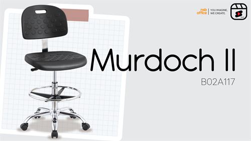 เก้าอี้บาร์สตูลที่นั่งเหลี่ยมล้อเลื่อน รุ่น Murdoch II B02A117