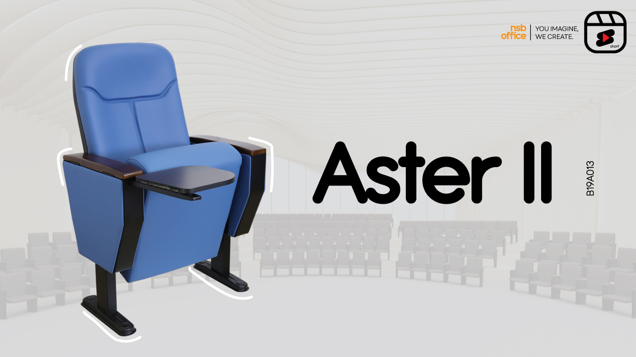 เก้าอี้หอประชุมพร้อมแผ่นเลคเชอร์ พับเก็บได้!!! รุ่น Aster II B19A013